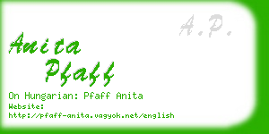 anita pfaff business card